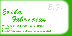 erika fabricius business card